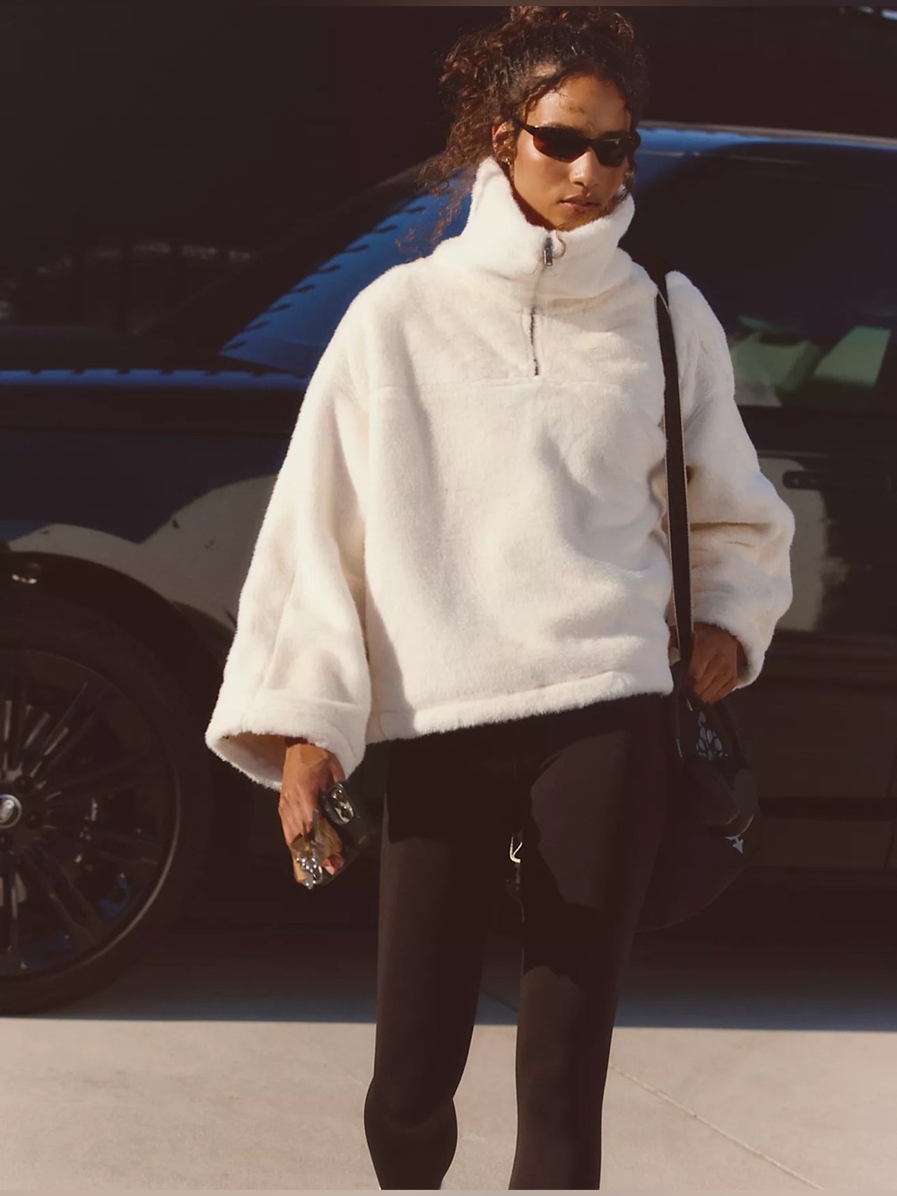 Free people Alpine Faux Fur Half-Zip